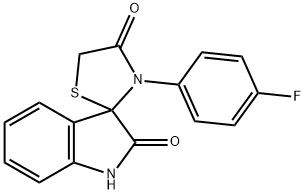 3-(4-fluorophenyl)-1',3'-dihydrospiro[1,3-thiazolidine-2,3'-(2'H)-indole]-2',4-dione 구조식 이미지