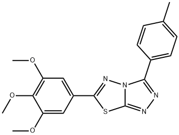 3-(4-methylphenyl)-6-(3,4,5-trimethoxyphenyl)[1,2,4]triazolo[3,4-b][1,3,4]thiadiazole 구조식 이미지