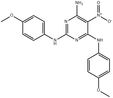 N~2~,N~4~-bis(4-methoxyphenyl)-5-nitro-2,4,6-pyrimidinetriamine Structure