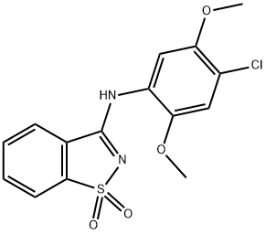N-(4-chloro-2,5-dimethoxyphenyl)-N-(1,1-dioxido-1,2-benzisothiazol-3-yl)amine Structure