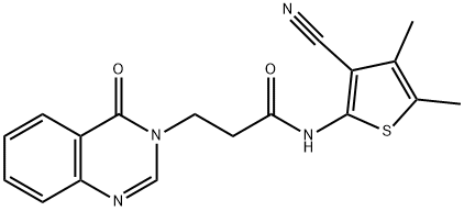 N-(3-cyano-4,5-dimethyl-2-thienyl)-3-(4-oxo-3(4H)-quinazolinyl)propanamide 구조식 이미지