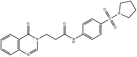 3-(4-oxo-3(4H)-quinazolinyl)-N-[4-(1-pyrrolidinylsulfonyl)phenyl]propanamide 구조식 이미지