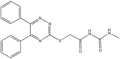 N-{[(5,6-diphenyl-1,2,4-triazin-3-yl)sulfanyl]acetyl}-N'-methylurea 구조식 이미지