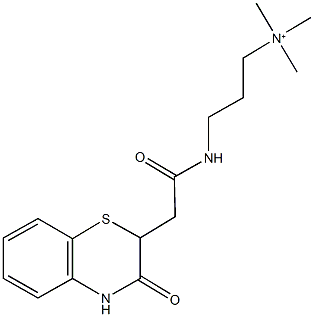 N,N,N-trimethyl-3-{[(3-oxo-3,4-dihydro-2H-1,4-benzothiazin-2-yl)acetyl]amino}-1-propanaminium Structure