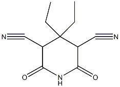 4,4-diethyl-2,6-dioxopiperidine-3,5-dicarbonitrile 구조식 이미지