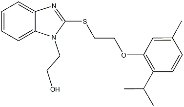 2-(2-{[2-(2-isopropyl-5-methylphenoxy)ethyl]sulfanyl}-1H-benzimidazol-1-yl)ethanol Structure