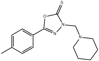 5-(4-methylphenyl)-3-(1-piperidinylmethyl)-1,3,4-oxadiazole-2(3H)-thione Structure