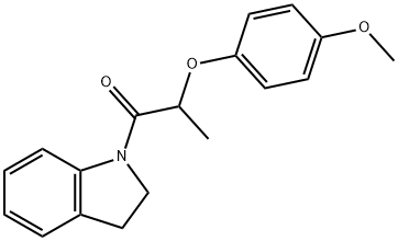 1-[2-(4-methoxyphenoxy)propanoyl]indoline 구조식 이미지