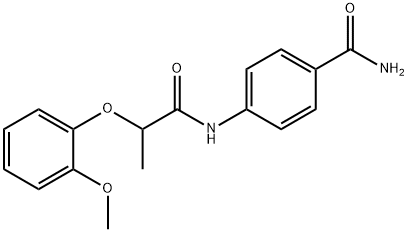 4-{[2-(2-methoxyphenoxy)propanoyl]amino}benzamide 구조식 이미지