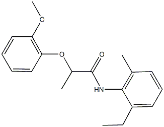 N-(2-ethyl-6-methylphenyl)-2-(2-methoxyphenoxy)propanamide 구조식 이미지