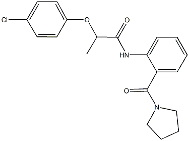 2-(4-chlorophenoxy)-N-[2-(1-pyrrolidinylcarbonyl)phenyl]propanamide Structure