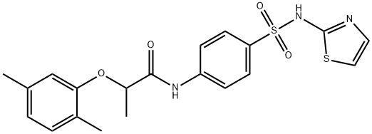 2-(2,5-dimethylphenoxy)-N-{4-[(1,3-thiazol-2-ylamino)sulfonyl]phenyl}propanamide 구조식 이미지