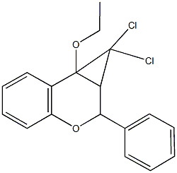 1,1-dichloro-7b-ethoxy-2-phenyl-1,1a,2,7b-tetrahydrocyclopropa[c]chromene Structure