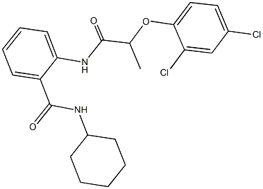 N-cyclohexyl-2-{[2-(2,4-dichlorophenoxy)propanoyl]amino}benzamide 구조식 이미지