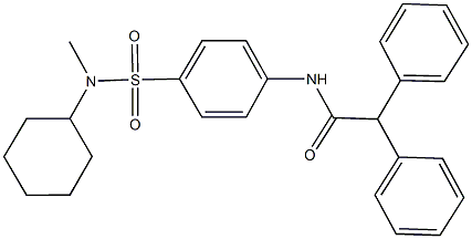 N-(4-{[cyclohexyl(methyl)amino]sulfonyl}phenyl)-2,2-diphenylacetamide 구조식 이미지