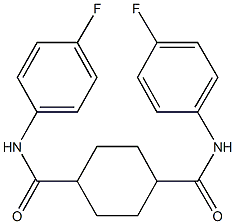 N~1~,N~4~-bis(4-fluorophenyl)-1,4-cyclohexanedicarboxamide 구조식 이미지