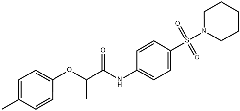 2-(4-methylphenoxy)-N-[4-(1-piperidinylsulfonyl)phenyl]propanamide 구조식 이미지