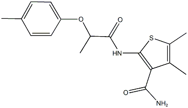 4,5-dimethyl-2-{[2-(4-methylphenoxy)propanoyl]amino}-3-thiophenecarboxamide Structure