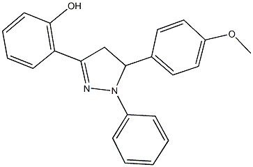 2-[5-(4-methoxyphenyl)-1-phenyl-4,5-dihydro-1H-pyrazol-3-yl]phenol 구조식 이미지