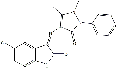 5-chloro-3-[(1,5-dimethyl-3-oxo-2-phenyl-2,3-dihydro-1H-pyrazol-4-yl)imino]-1,3-dihydro-2H-indol-2-one 구조식 이미지