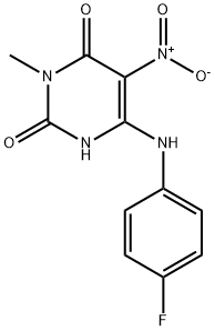 6-(4-fluoroanilino)-5-nitro-3-methyl-2,4(1H,3H)-pyrimidinedione 구조식 이미지
