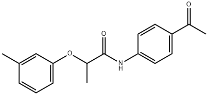N-(4-acetylphenyl)-2-(3-methylphenoxy)propanamide 구조식 이미지