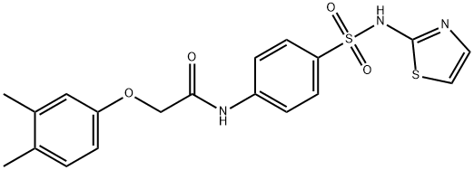 2-(3,4-dimethylphenoxy)-N-{4-[(1,3-thiazol-2-ylamino)sulfonyl]phenyl}acetamide 구조식 이미지