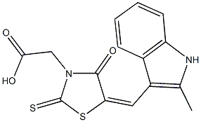 {5-[(2-methyl-1H-indol-3-yl)methylene]-4-oxo-2-thioxo-1,3-thiazolidin-3-yl}acetic acid Structure