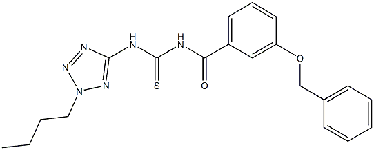 N-[3-(benzyloxy)benzoyl]-N'-(2-butyl-2H-tetraazol-5-yl)thiourea Structure