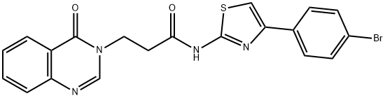 N-[4-(4-bromophenyl)-1,3-thiazol-2-yl]-3-(4-oxo-3(4H)-quinazolinyl)propanamide 구조식 이미지