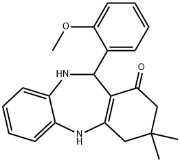 11-(2-methoxyphenyl)-3,3-dimethyl-2,3,4,5,10,11-hexahydro-1H-dibenzo[b,e][1,4]diazepin-1-one 구조식 이미지