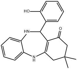 11-(2-hydroxyphenyl)-3,3-dimethyl-2,3,4,5,10,11-hexahydro-1H-dibenzo[b,e][1,4]diazepin-1-one Structure