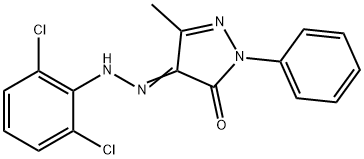 3-methyl-1-phenyl-1H-pyrazole-4,5-dione 4-[(2,6-dichlorophenyl)hydrazone] 구조식 이미지