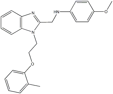 N-(4-methoxyphenyl)-N-({1-[2-(2-methylphenoxy)ethyl]-1H-benzimidazol-2-yl}methyl)amine Structure