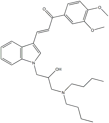 3-{1-[3-(dibutylamino)-2-hydroxypropyl]-1H-indol-3-yl}-1-(3,4-dimethoxyphenyl)-2-propen-1-one Structure