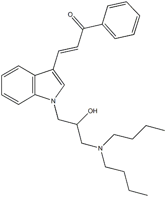 3-{1-[3-(dibutylamino)-2-hydroxypropyl]-1H-indol-3-yl}-1-phenyl-2-propen-1-one 구조식 이미지