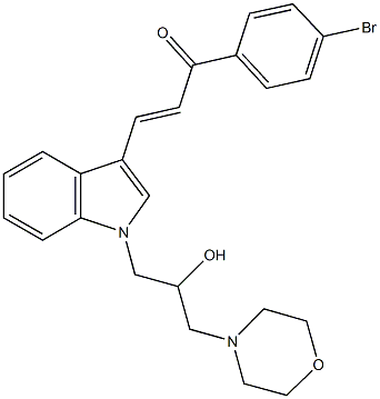 1-(4-bromophenyl)-3-{1-[2-hydroxy-3-(4-morpholinyl)propyl]-1H-indol-3-yl}-2-propen-1-one Structure