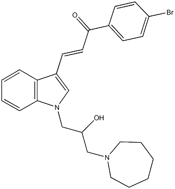 3-{1-[3-(1-azepanyl)-2-hydroxypropyl]-1H-indol-3-yl}-1-(4-bromophenyl)-2-propen-1-one 구조식 이미지