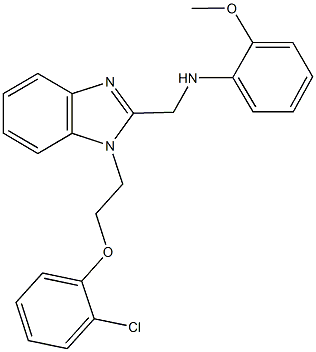 N-({1-[2-(2-chlorophenoxy)ethyl]-1H-benzimidazol-2-yl}methyl)-N-(2-methoxyphenyl)amine Structure