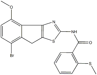 N-(7-bromo-4-methoxy-8H-indeno[1,2-d][1,3]thiazol-2-yl)-2-(methylsulfanyl)benzamide Structure