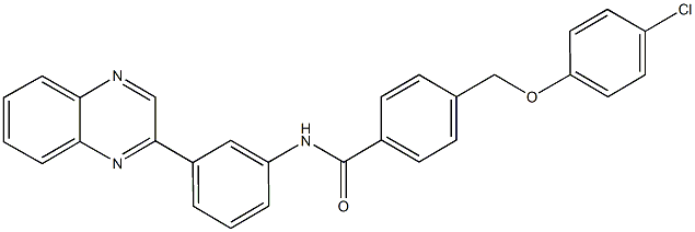 4-[(4-chlorophenoxy)methyl]-N-[3-(2-quinoxalinyl)phenyl]benzamide Structure