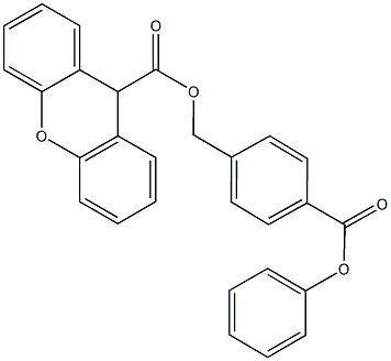 4-(phenoxycarbonyl)benzyl 9H-xanthene-9-carboxylate 구조식 이미지