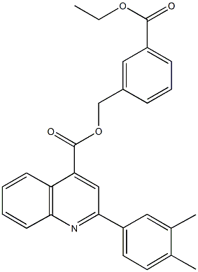 3-(ethoxycarbonyl)benzyl 2-(3,4-dimethylphenyl)-4-quinolinecarboxylate 구조식 이미지