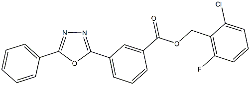 2-chloro-6-fluorobenzyl 3-(5-phenyl-1,3,4-oxadiazol-2-yl)benzoate Structure