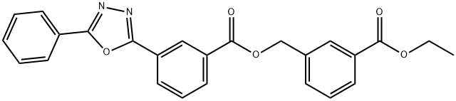 3-(ethoxycarbonyl)benzyl 3-(5-phenyl-1,3,4-oxadiazol-2-yl)benzoate 구조식 이미지