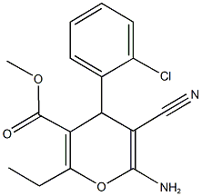 methyl 6-amino-4-(2-chlorophenyl)-5-cyano-2-ethyl-4H-pyran-3-carboxylate Structure