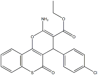 ethyl 2-amino-4-(4-chlorophenyl)-5-oxo-4H,5H-thiochromeno[4,3-b]pyran-3-carboxylate Structure