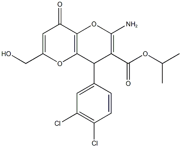 isopropyl 2-amino-4-(3,4-dichlorophenyl)-6-(hydroxymethyl)-8-oxo-4,8-dihydropyrano[3,2-b]pyran-3-carboxylate 구조식 이미지