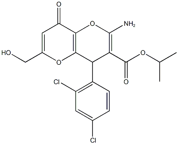 isopropyl 2-amino-4-(2,4-dichlorophenyl)-6-(hydroxymethyl)-8-oxo-4,8-dihydropyrano[3,2-b]pyran-3-carboxylate 구조식 이미지