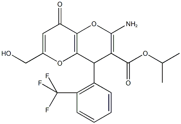 isopropyl 2-amino-6-(hydroxymethyl)-8-oxo-4-[2-(trifluoromethyl)phenyl]-4,8-dihydropyrano[3,2-b]pyran-3-carboxylate Structure